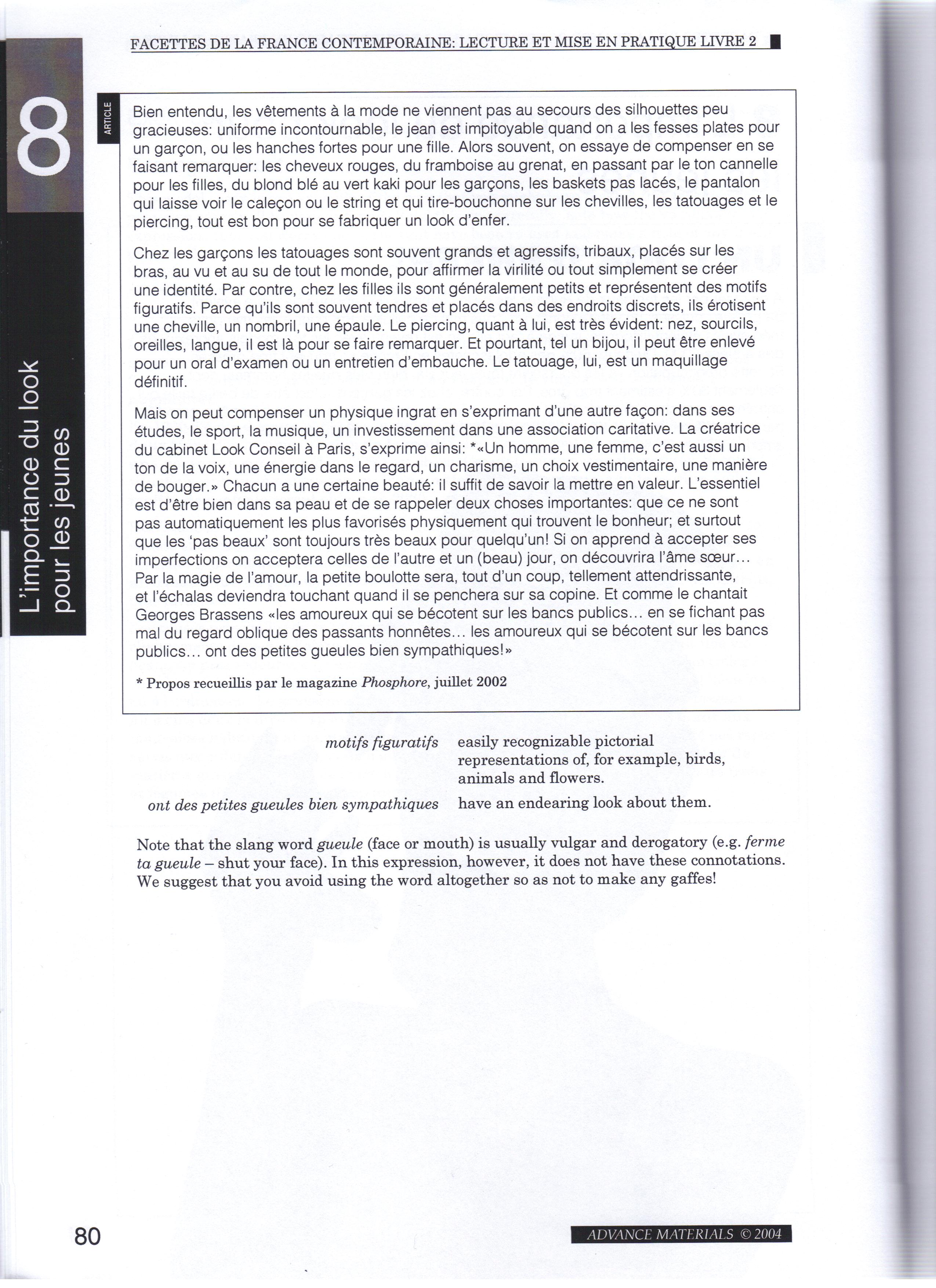 Quia Class Page French 4 Ns