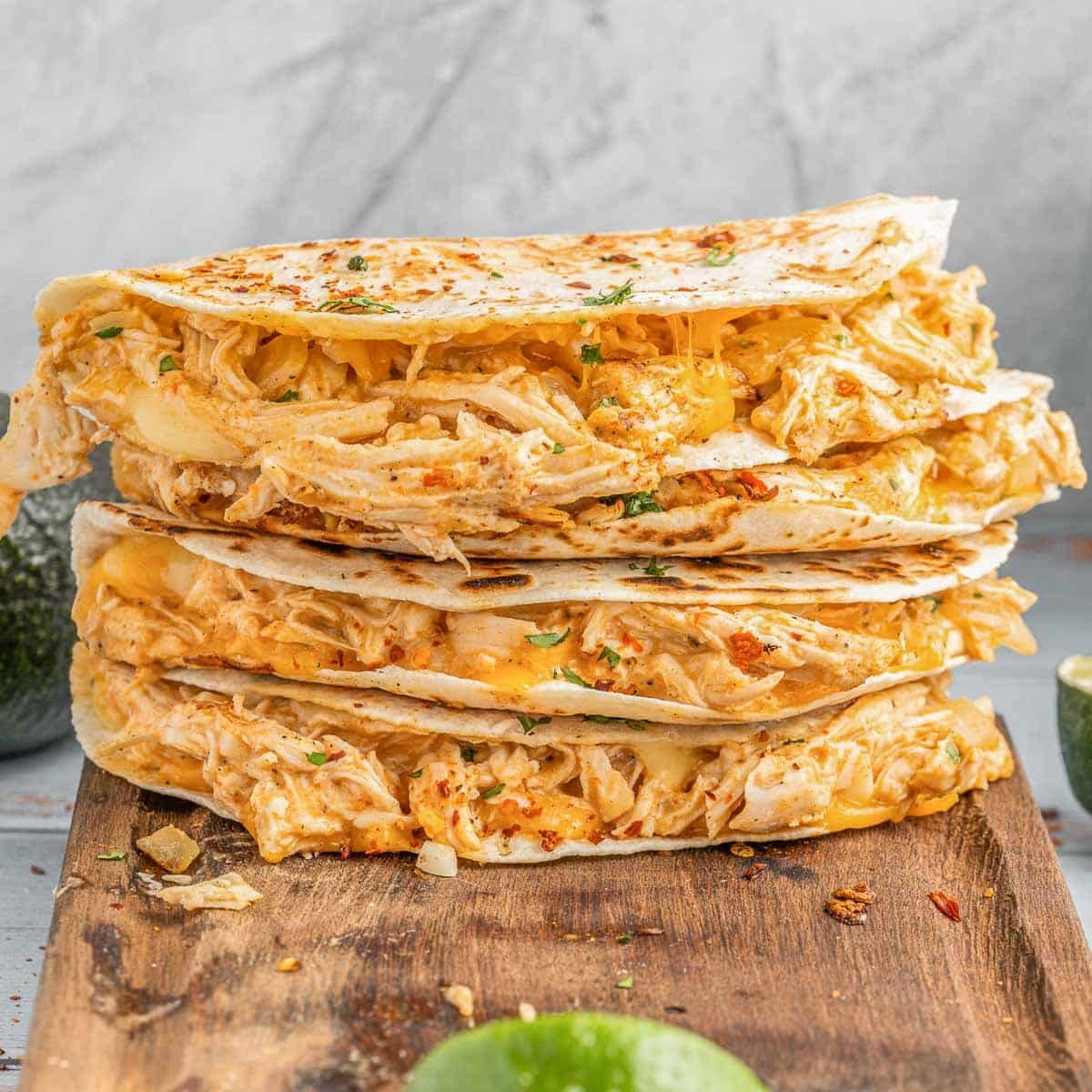 authentic chicken shredded quesadillas