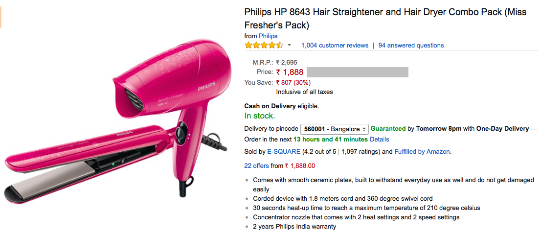philips hair dryer combo offer